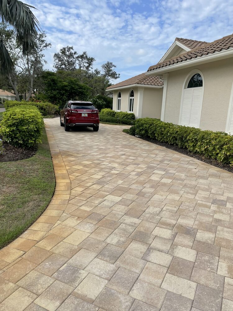 Home exterior and clean driveway