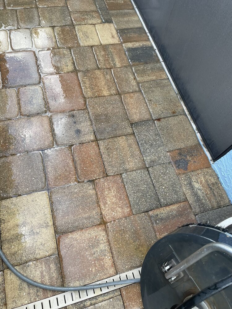 Clean paver patio