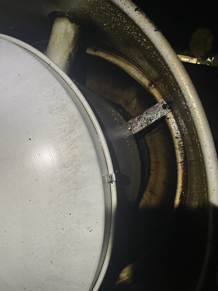 Cleaned commercial kitchen exhaust fan
